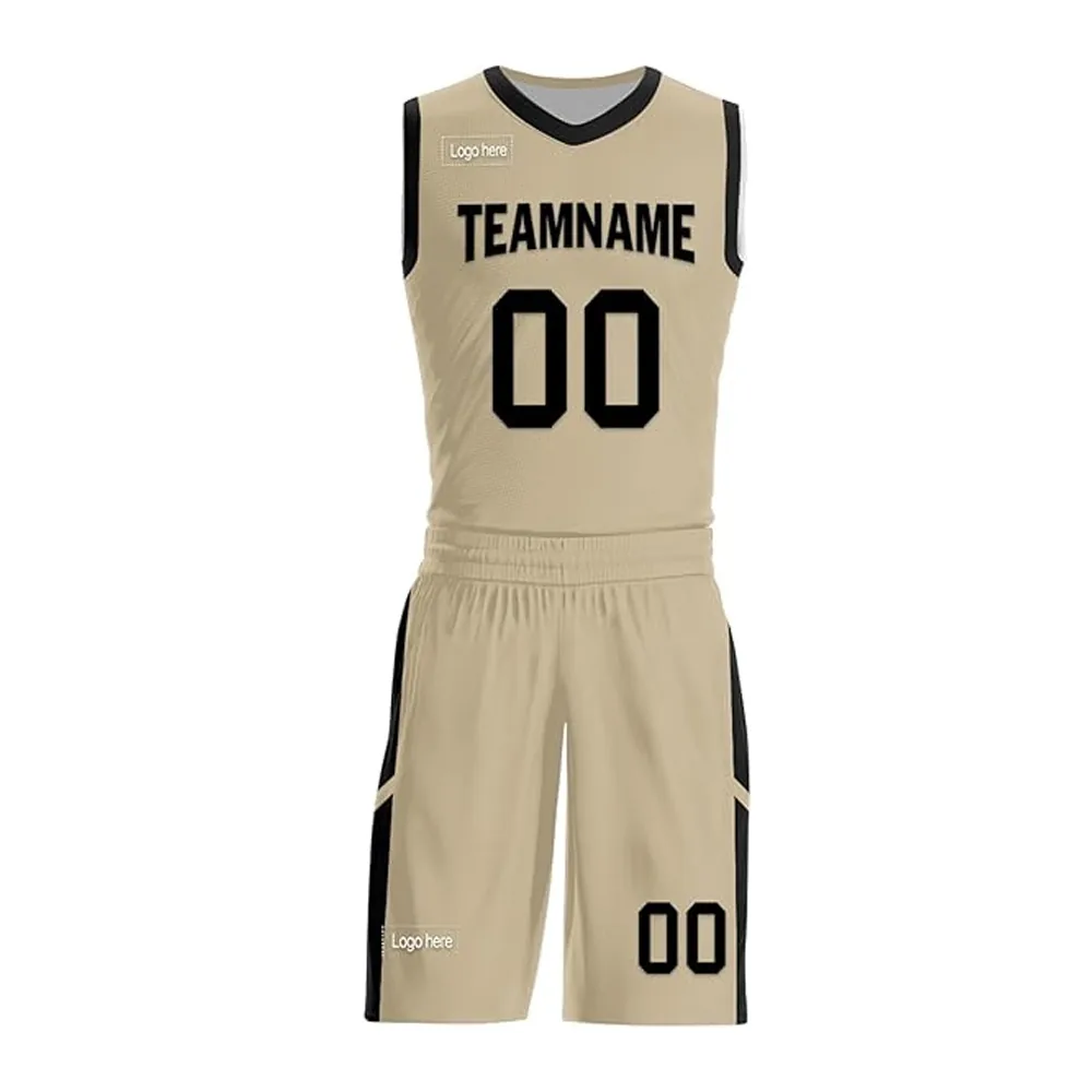 Sublimated basketball uniform with team name and number