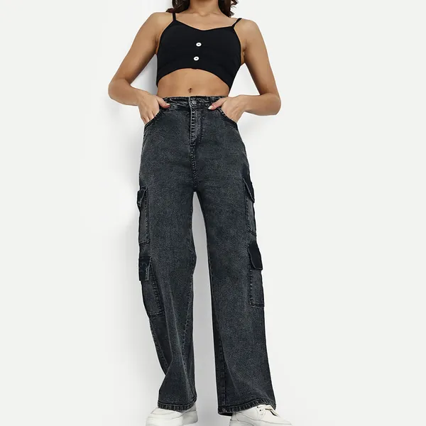 Denim Cargo Pants