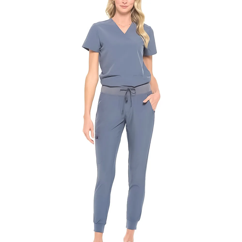 Medical scrub set in four-way stretch fabric